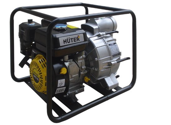 Мотопомпа бензиновая MPD-80 (HUTER) /900л/мин.,высота напора 30м, высота всасывания 8м., Двх./Вых. 80/80, для грязной воды, 30кг./