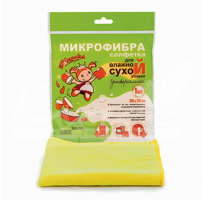 Салфетки Золушка Акцент для уборки универсальная 30х30см 1шт — фото 1