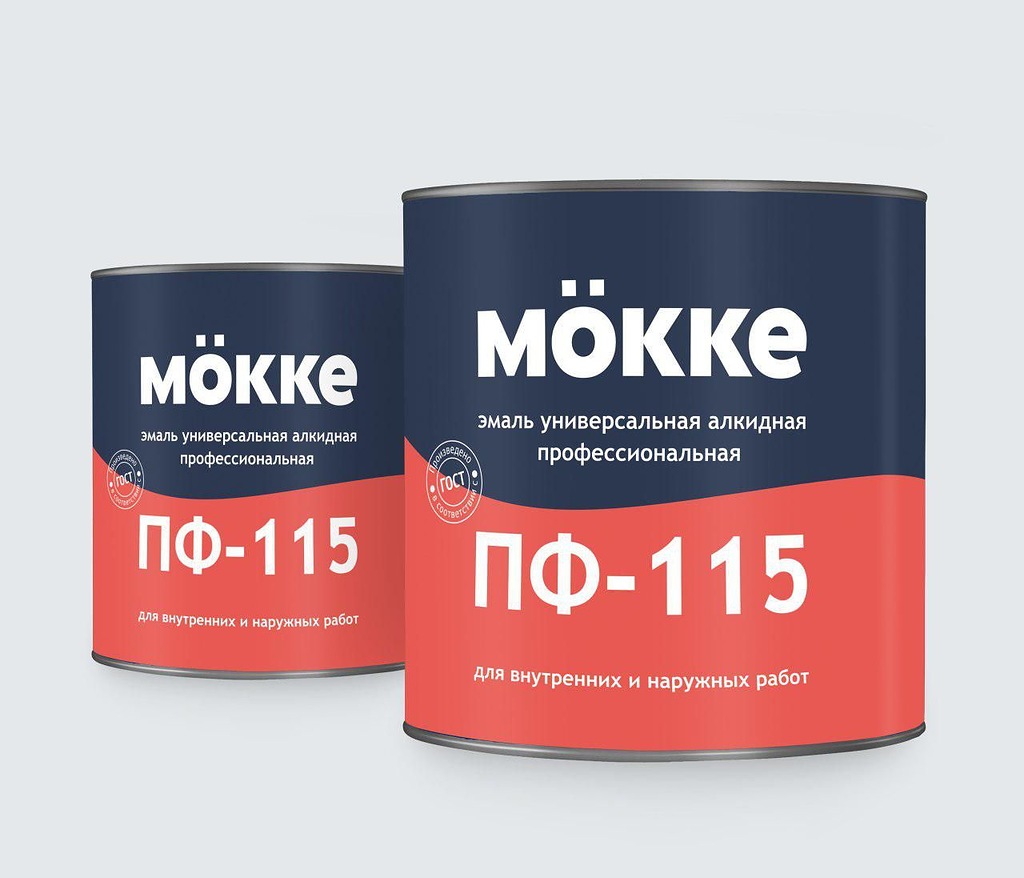 Эмаль ПФ-115 алкидная профессиональная MOKKE 0,8кг серая — фото 1