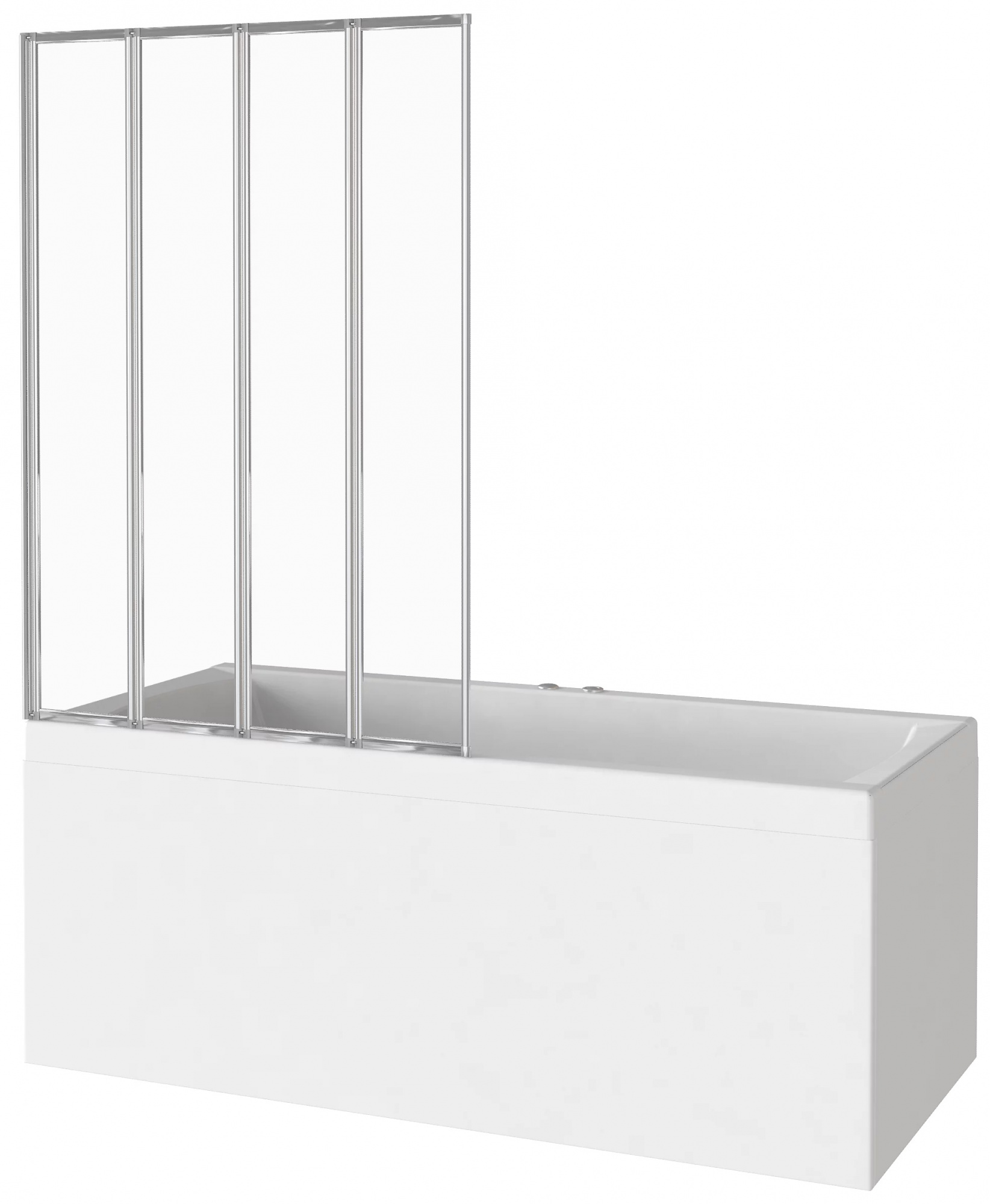 Штора для ванны SCREEN CR4-100-C-CH (ств. складная, стекло прозр. 4мм) — фото 1