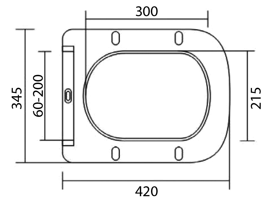 Унитаз подвесной DUE BB3103CHR/SC с креплением и сиденьем дюропласт soft close — фото 1