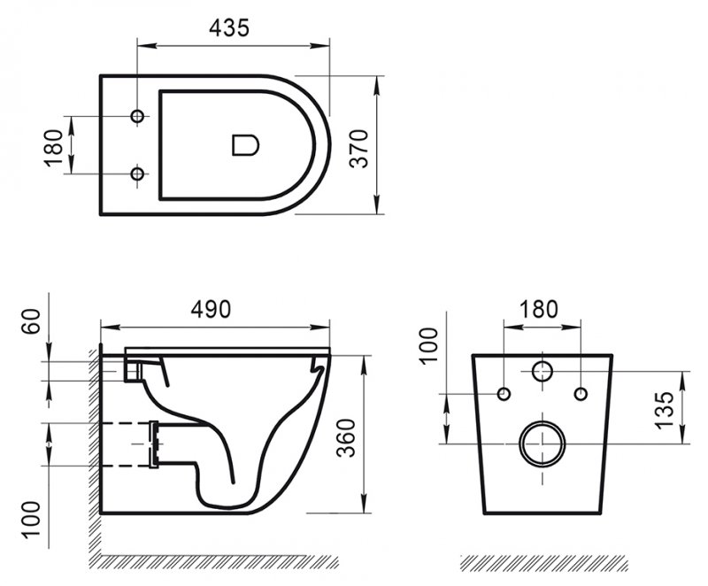 Унитаз подвесной безободковый Sfera-R BB046CHR (+сиденье ВВ870SC) — фото 1