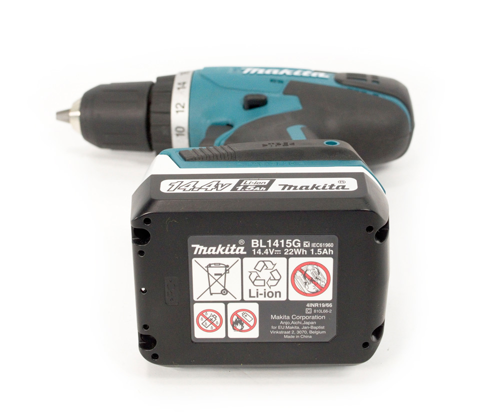 Дрель аккумуляторная DF 347 DWE (MAKITA) /14,4В; 2х1,5 Aч Li-Ion; 30Нм 0-400/0-1400об/мин, БЗП10мм, G аккум. серия, 1,4кг, кейс/ — фото 7