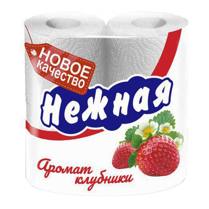 Туалетная бумага 4шт НЕЖНАЯ Арома клубника — фото 1
