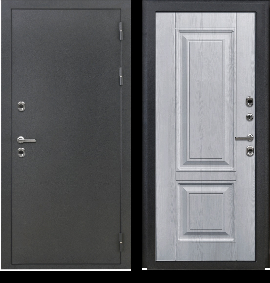 Дверь металлическая DORSTON Termo OPTIMA Антик серебро/Ф-20 Сосна белая, ЗК (960*2050) правая — фото 1