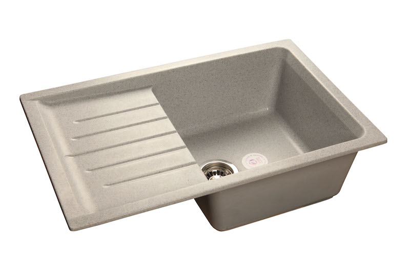Мойка кухонная композитная GRANFEST Practic GF-P760L (760х500) Серый 310 с крылом — фото 1