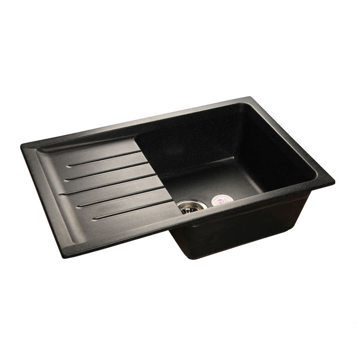 Мойка кухонная композитная GRANFEST Practic GF-P760L (760х500) Черный 308 с — фото 1