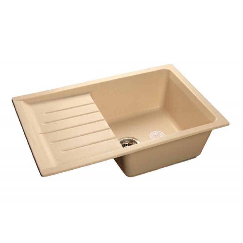 Мойка кухонная композитная GRANFEST Practic GF-P760L (760х500) Бежевый 328 с крылом — фото 1