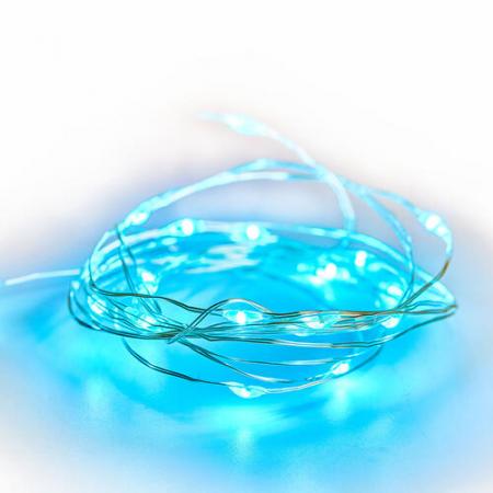 Гирлянда свд нить роса 2,0м IP20 /20LED бирюзовый на батарейках / — фото 1