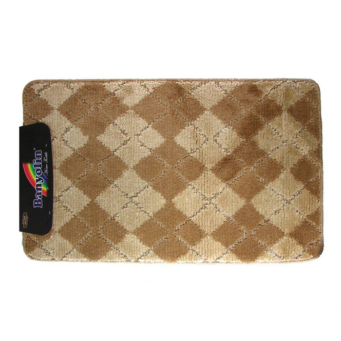 Коврик BANYOLIN CLASSIC COLOR из 1 шт. 55х90см Квадраты 11мм (бежевый) — фото 1