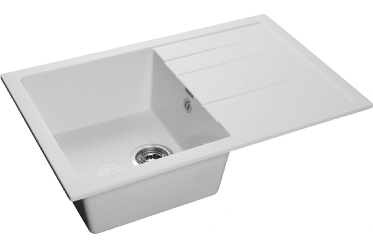 Мойка кухонная композитная GRANFEST Quadro GF-Q780L (780х500) Иней с крылом — фото 1