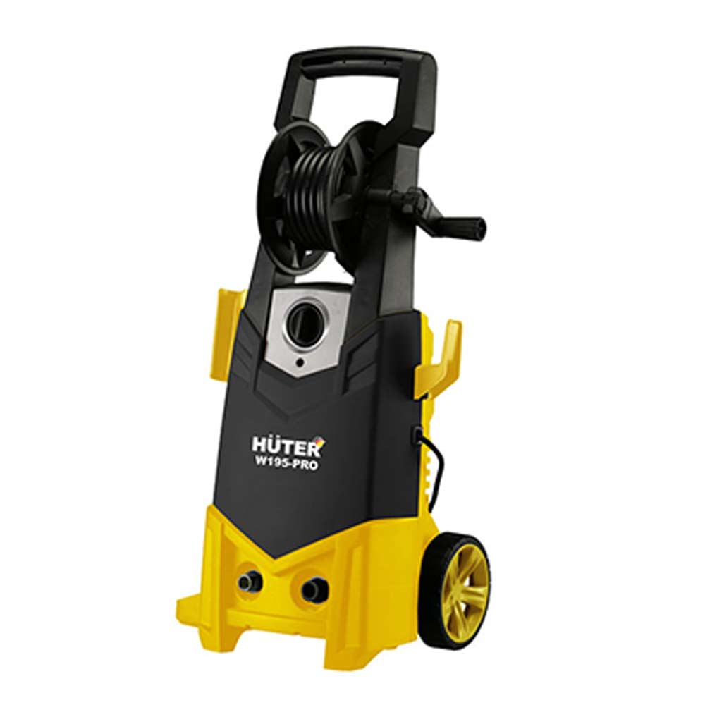 Машина моечная W195-PRO (HUTER) /2,5кВт; 130-195бар; 420л/час; шланг 8м; барабан, 10,3кг, пеногенератор/ — фото 1