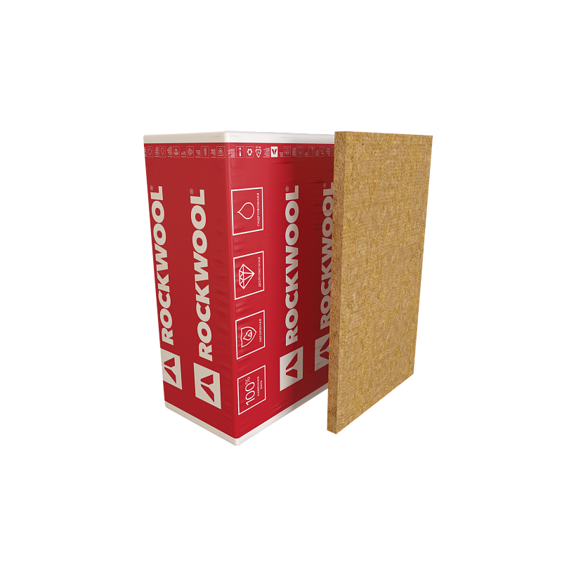 Минвата ROCKWOOL Венти Баттс оптима 50х600х1000 (0,24м3/4,8м2) 75кг/м3 — фото 1