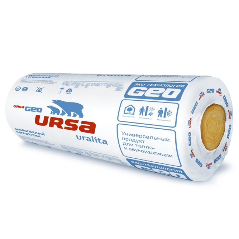 Минвата URSA GEO М-15 50х1220х8000 (0,976 куб.м) (19,52 кв м) — фото 1