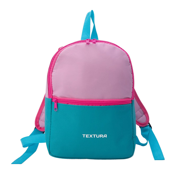 Рюкзак детский на молнии TEXTURA 22*9*30 бирюза/розовый — фото 1