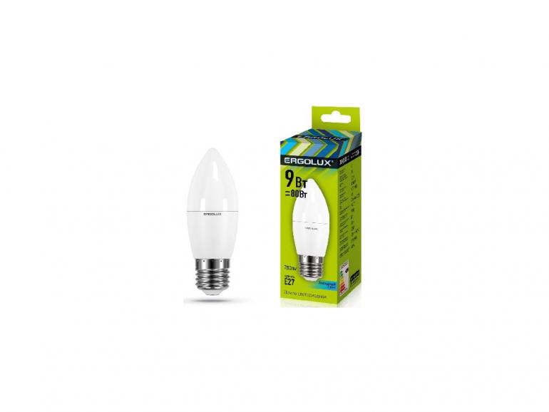 Лампа свд Е14 С35 9Вт 4500К 780Lm (ERGOLUX) /арт. LED-C35-9W-E14-4K/ — фото 1
