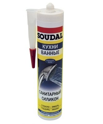 Герметик силиконовый санитарный бесцветный SOUDAL 280мл — фото 1