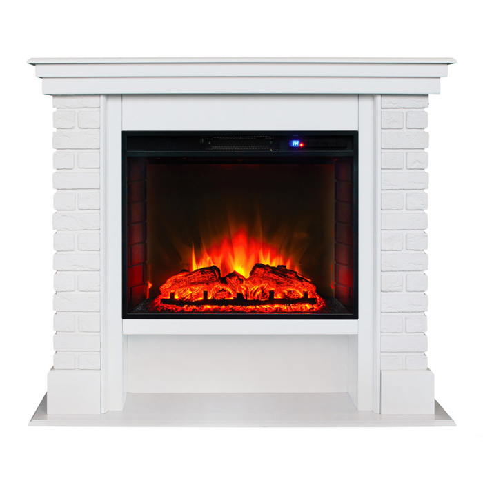 Электрокамин (каминокомплект) BRIXTON 25.5 WT-P511 с очагом SPARTA 25.5 LED S (CH-721) — фото 1