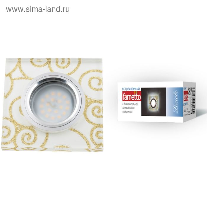 Светильник точечный MR16 GU5.3 DLS-L207 (Fometto) /квадрат/бел,золото/хром с подсв арт.DLS-L207-2001 — фото 1