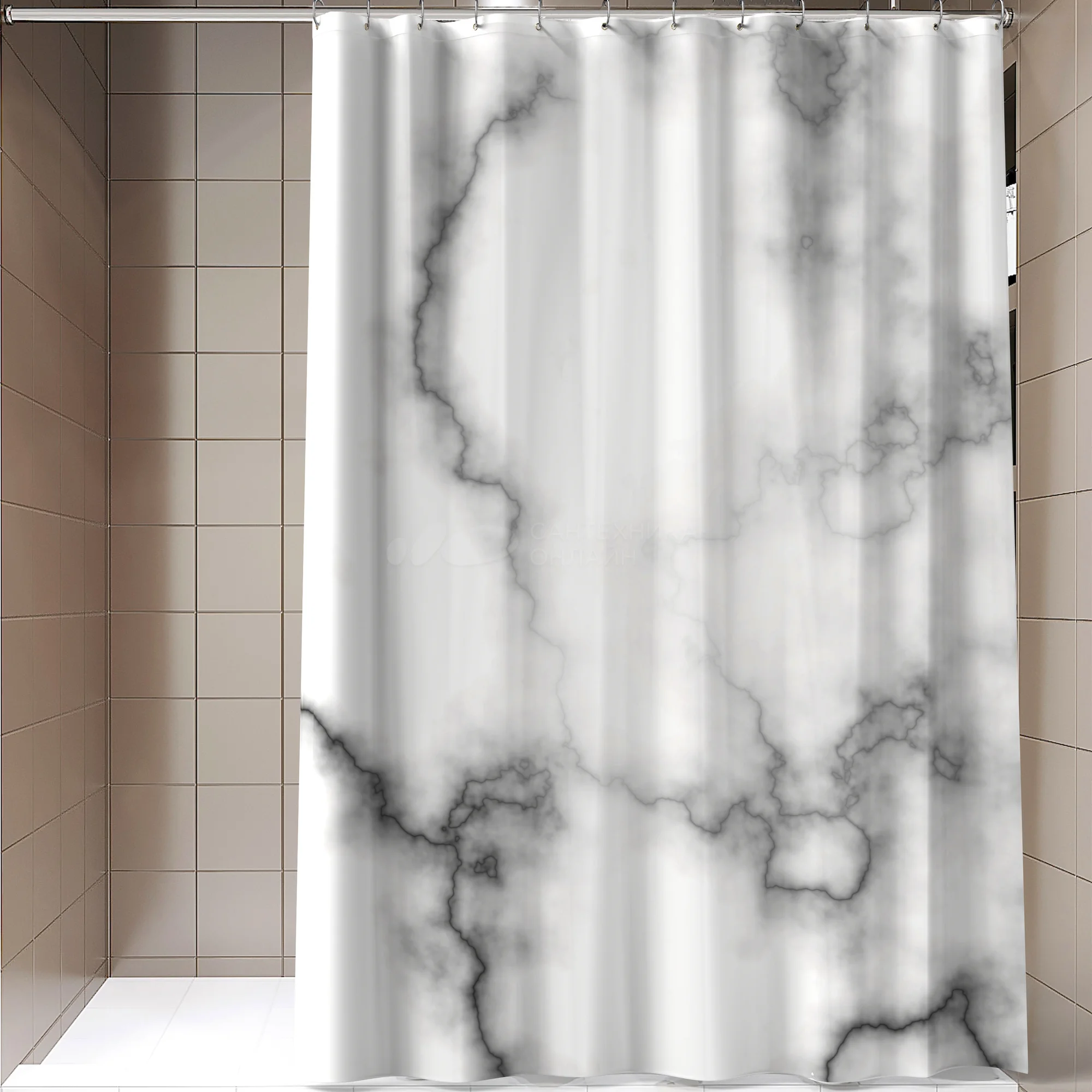 Шторка для ванной MARBLE 2440*200 /арт.FOR-PH-MARBLE/ — фото 1