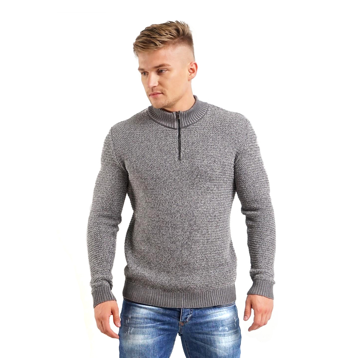 Джемпер мужcкой 471766ха длинный рукав серо-бежевый (CLEVER WEAR) — фото 1