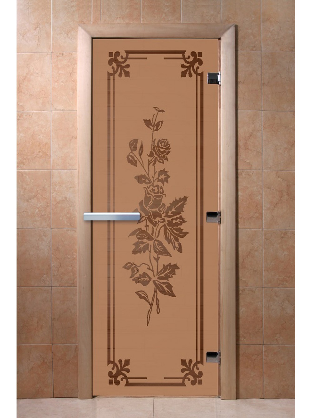Дверь DoorWood Бронза матовая 700х1900мм (ольха) Розы — фото 1
