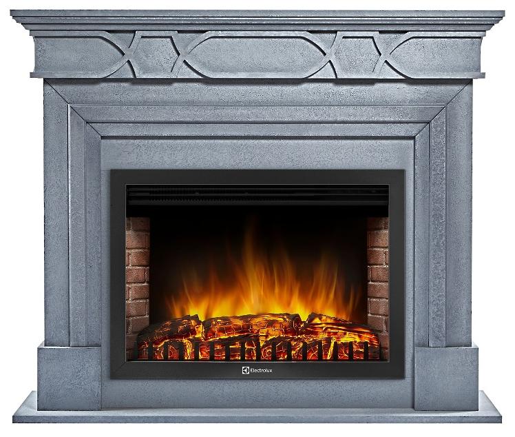 Каминокомплект Firelight Antico 30 серый с очагом Electrolux EFP/P-3020LS N — фото 1
