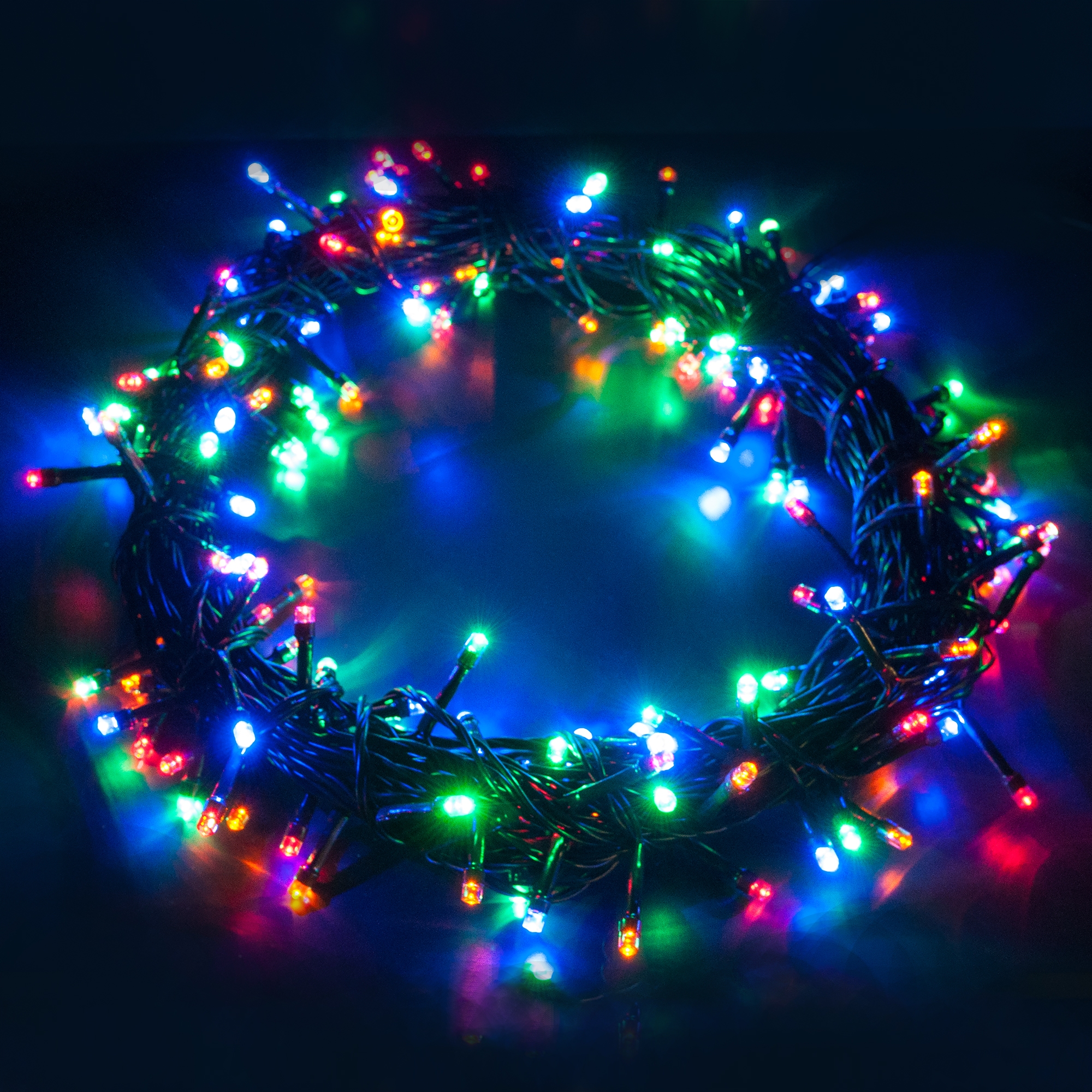 Гирлянда свд 15,5м IP44 (Navigator) /140led RGB ,8 режимов, чёрный провод / — фото 1