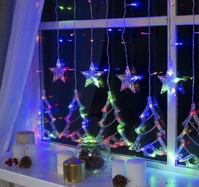 Гирлянда свд бахрома 2,4х0,9м IP20 (Luazon Lighting) /186LED с насадками 