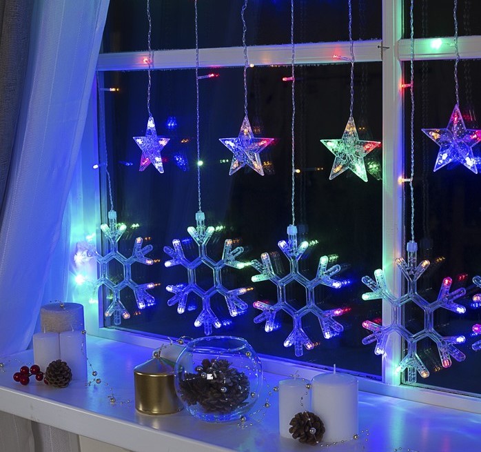 Гирлянда свд бахрома 2,4х0,9м IP20 (Luazon Lighting) /186LED с насадками 
