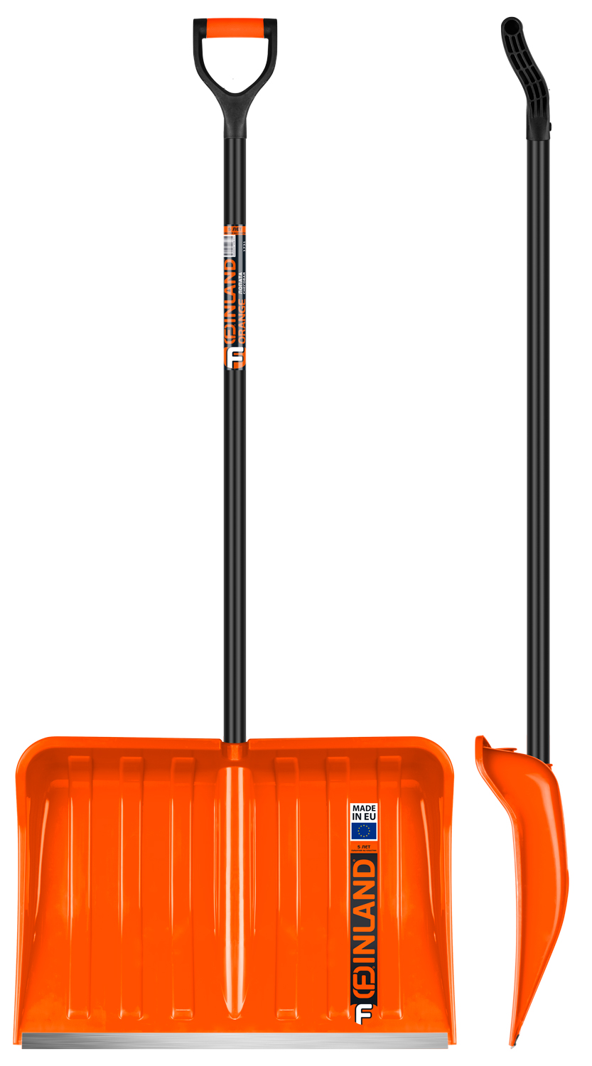 Лопата снеговая пластмассовая 550х385мм ORANGE (ЦЕНТРОИНСТРУМЕНТ) /деревянный черенок арт. 1731-Ч/ — фото 1