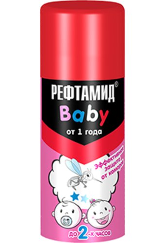 Аэрозоль от комаров и мошек РЕФТАМИД от 1 года (Baby) (100мл) — фото 1