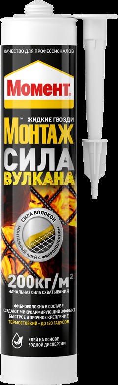 Клей Момент-монтаж Сила Вулкана 400г светло-серый — фото 1