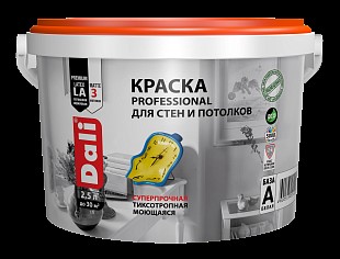 Краска DALI для стен и потолков (PROFESSIONAL) база А - 2.5 л — фото 1