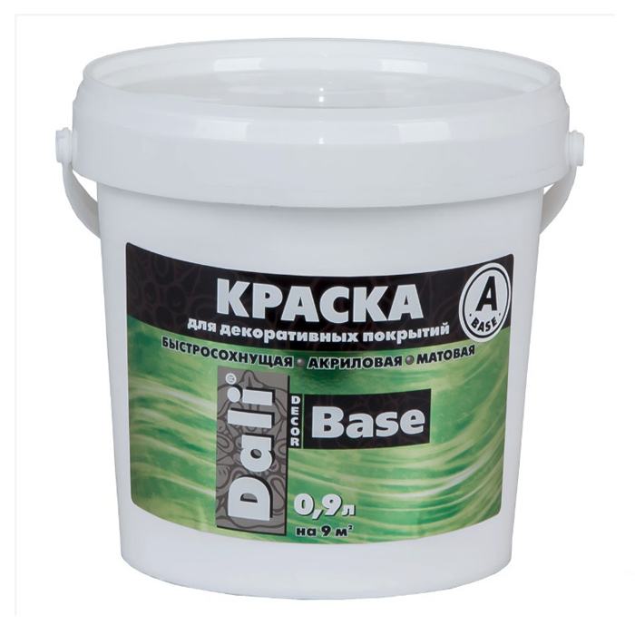 Краска DALI-DECOR Base акриловая быстросохнущая тиксотропная база А 5л матовая белая — фото 1