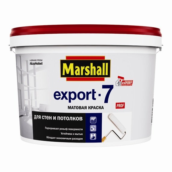 Краска Marshall Export-7 матовая водоэмульсионная BW 9,0л — фото 1