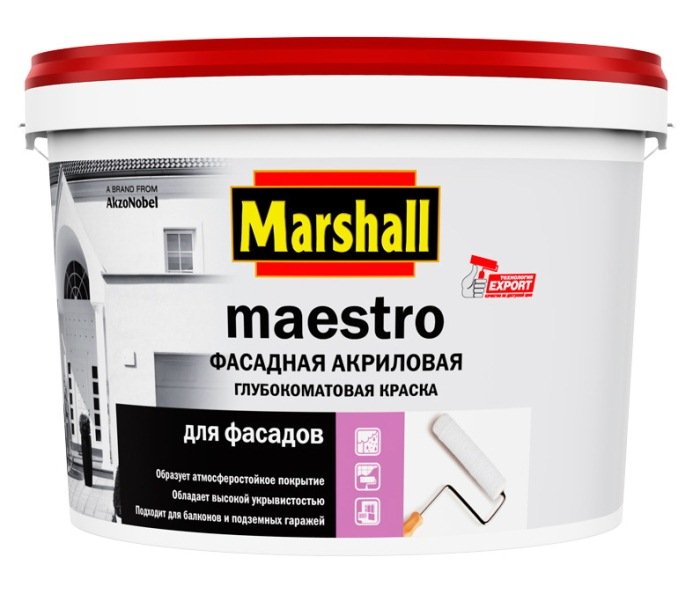 Краска Marshall Maestro фасадная BС 2,5л глубокоматовая — фото 1