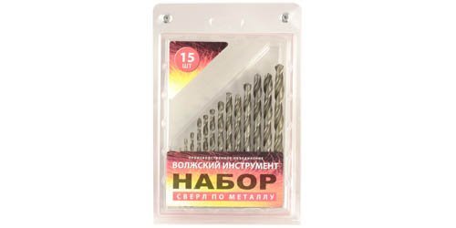 Набор сверл по металлу 3,0-12,0мм (РОССИЯ) /16шт №54 пласт.уп./ — фото 1