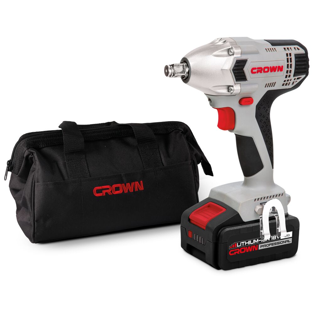 Гайковерт аккумуляторный ударный СТ22016L-4 ТВ (CROWN) /18В; 2х4,0Ач; 280Нм; Li-Ion; 1/2