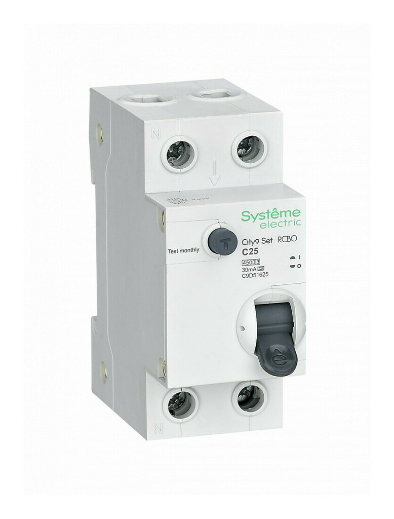 Выключатель автоматический дифференциальный 2P 25A А City9 (Sisteme Electric) /4,5кА арт.C9D55625/ — фото 1
