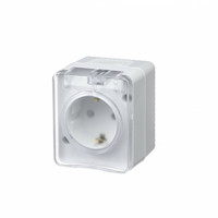 Розетка 1-мест. ОУ IP54 AtlasDesign (Schneider Electric) /16А c крышкой, белая /арт. ATN540145/ — фото 1