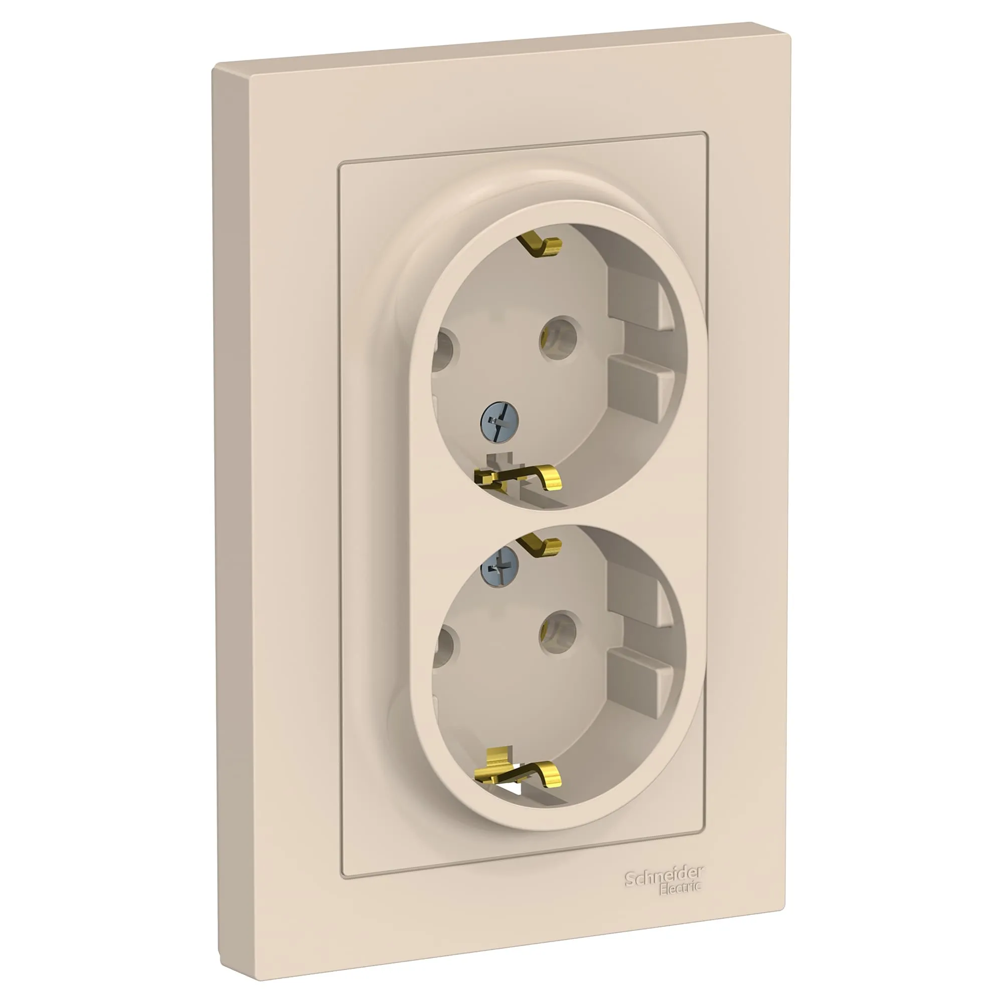 Розетка 2-мест.з/к СУ AtlasDesign (Schneider Electric) /16А беж. /арт. ATN000224/ — фото 1