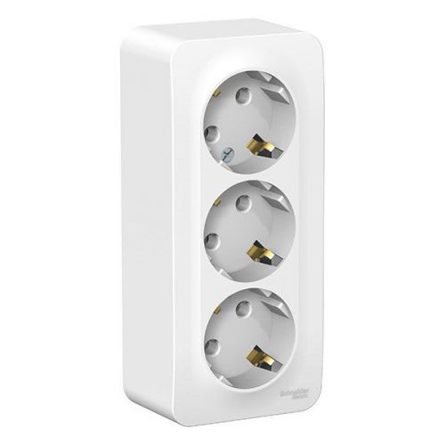 Розетка 3-мест. OУ з/конт. BLANCA (Schneider Electric) /16А белый без шторок арт. BLNRA010311/ — фото 1