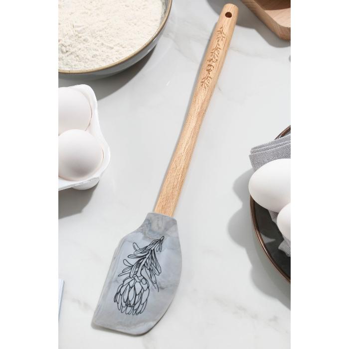 Набор кухонных принадлежностей 5предмета (Мрамор) /прихватка, венчик, лопатки 2шт, кисть, рукавица/ — фото 3