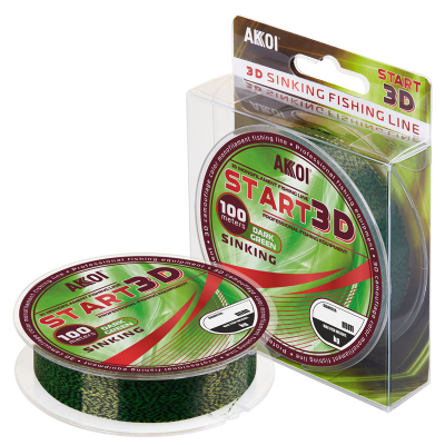 Леска AKKOI START 3D 100m dark-green 0.50mm (30.6kg) — фото 1