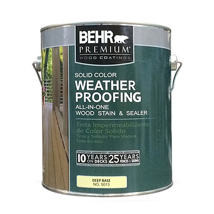 Краска-грунт укрывающая BEHR WEATHER PROOFING Solid Color 1Gal 3,78л белая — фото 1