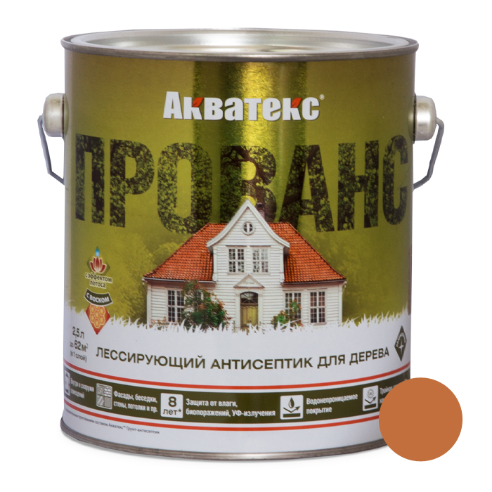 Антисептик Акватекс ПРОВАНС лессирующий для дерева 2,5л тик — фото 1