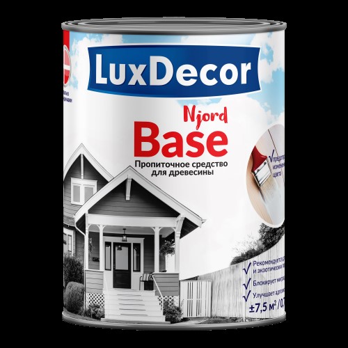 Антисептик LUXDECOR NJORD кроющий для древесины 5л Полярный снег — фото 1