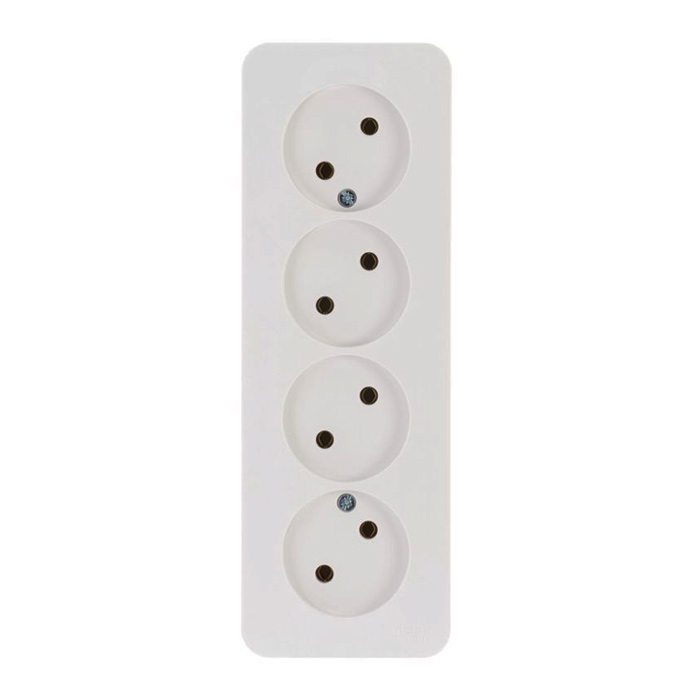 Розетка 4-мест. OУ BLANCA (Schneider Electric) /16А белый без шторок арт. BLNRA000411/ — фото 1