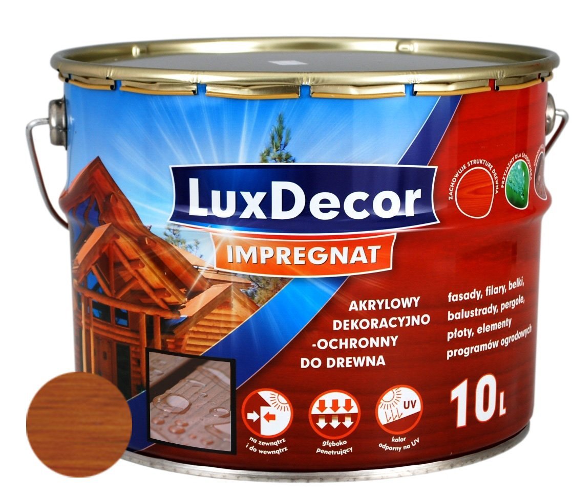 Антисептик Лазурь LUXDECOR для дерева 10л черешня — фото 1